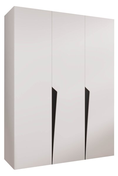 Gardróbszekrény Hartford 604, Laminált forgácslap, 202x150x52cm, Fehér, Fekete