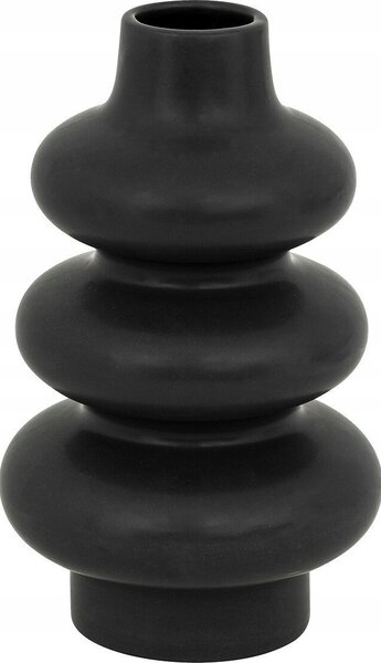 Clothilde Jarrón De Cerámica Negro H25cm