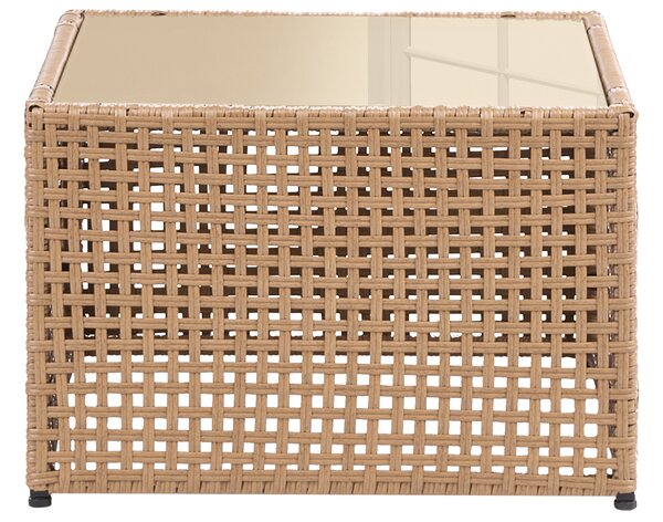 Kerti dohányzóasztal OMEGANA 66 cm 66 cm PE Rattan Bézs