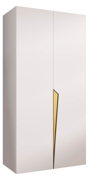 Gardróbszekrény Hartford 603, Laminált forgácslap, 202x100x52cm, Fehér, Aranysárga