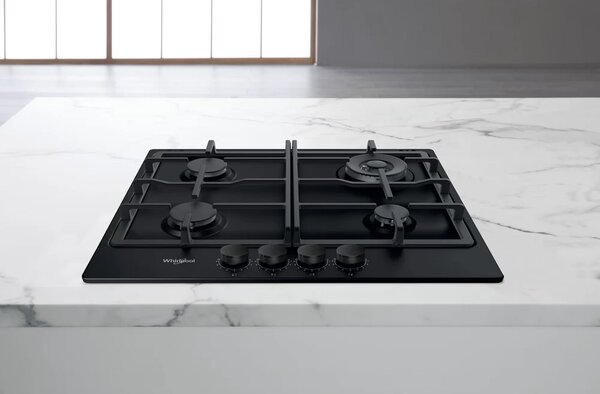 Whirlpool TKRL 661 NB Beépíthető Gázfőzőlap 4 Égő Fekete