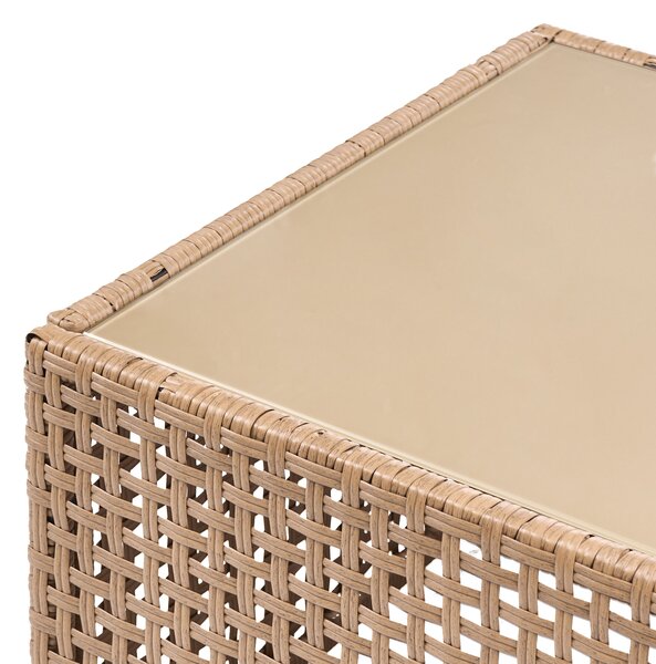 Kerti dohányzóasztal OMEGANA 66 cm 66 cm PE Rattan Bézs