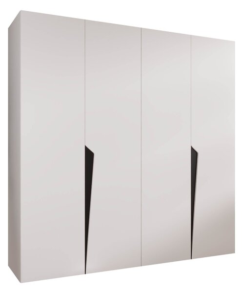 Gardróbszekrény Hartford 605, Laminált forgácslap, 202x200x52cm, Fehér, Fekete