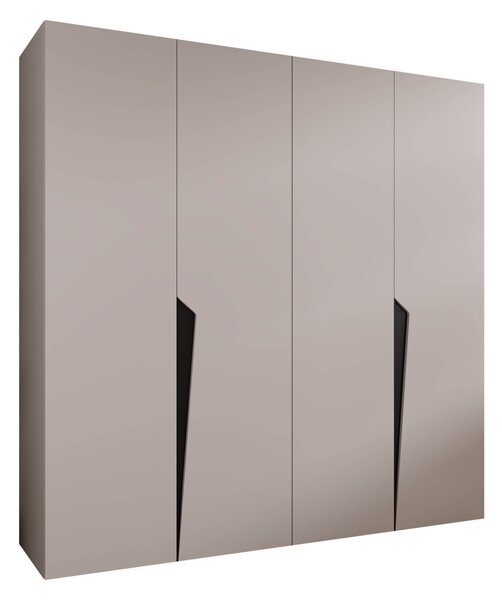 Gardróbszekrény Hartford 605, Laminált forgácslap, 202x200x52cm, Kasmír, Fekete