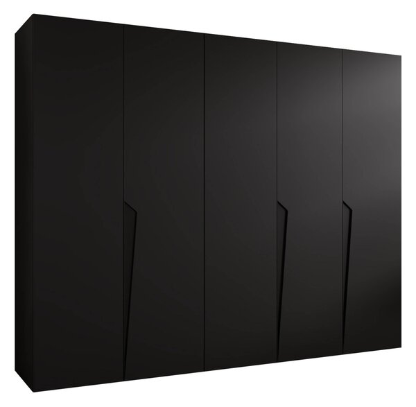 Gardróbszekrény Hartford 606, Laminált forgácslap, 202x250x52cm, Fekete