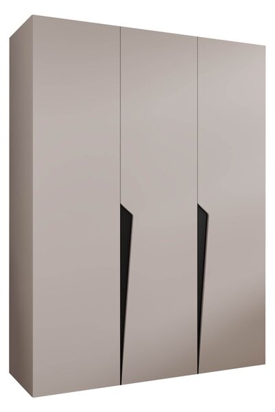 Gardróbszekrény Hartford 604, Laminált forgácslap, 202x150x52cm, Kasmír, Fekete