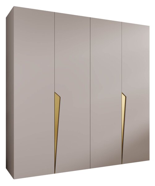 Gardróbszekrény Hartford 605, Laminált forgácslap, 202x200x52cm, Kasmír, Aranysárga