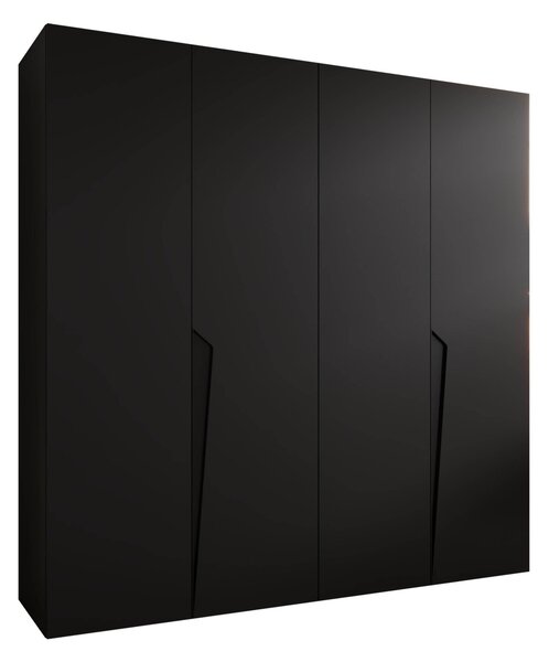 Gardróbszekrény Hartford 605, Laminált forgácslap, 202x200x52cm, Fekete