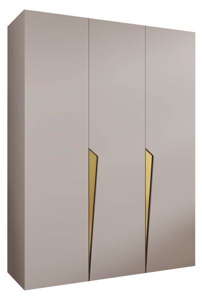 Gardróbszekrény Hartford 604, Laminált forgácslap, 202x150x52cm, Aranysárga, Kasmír