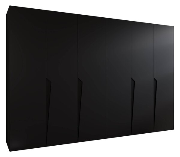 Gardróbszekrény Hartford 607, Laminált forgácslap, 202x300x52cm, Fekete