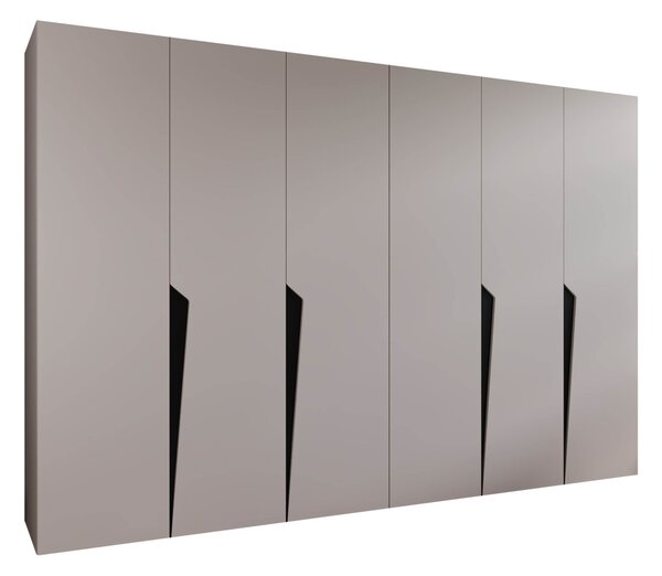 Gardróbszekrény Hartford 607, Laminált forgácslap, 202x300x52cm, Kasmír, Fekete