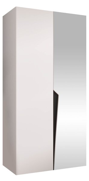 Gardróbszekrény Hartford 608, Laminált forgácslap, 202x100x52cm, Fehér, Fekete