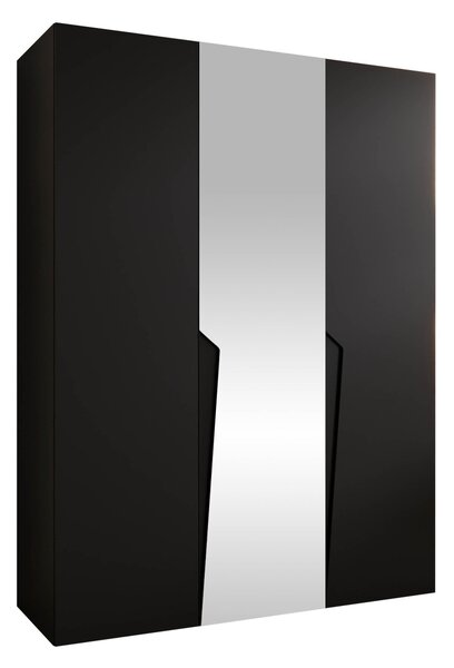 Gardróbszekrény Hartford 609, Laminált forgácslap, 202x150x52cm, Fekete