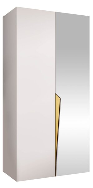 Gardróbszekrény Hartford 608, Laminált forgácslap, 202x100x52cm, Aranysárga, Fehér