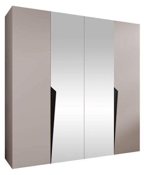 Gardróbszekrény Hartford 610, Laminált forgácslap, 202x200x52cm, Fekete, Kasmír