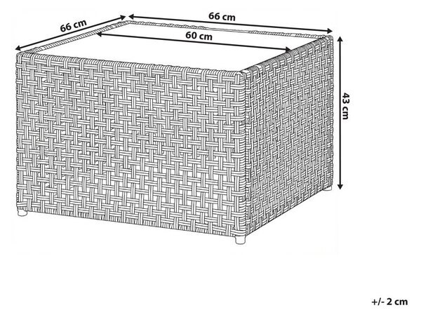 Kerti dohányzóasztal OMEGANA 66 cm 66 cm PE Rattan Bézs