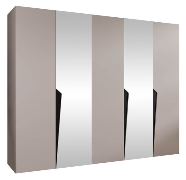 Gardróbszekrény Hartford 611, Laminált forgácslap, 202x250x52cm, Fekete, Kasmír