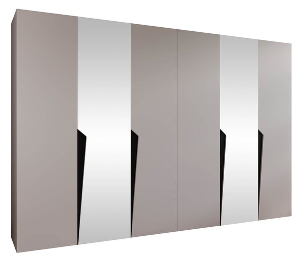 Gardróbszekrény Hartford 612, Laminált forgácslap, 202x300x52cm, Fekete, Kasmír