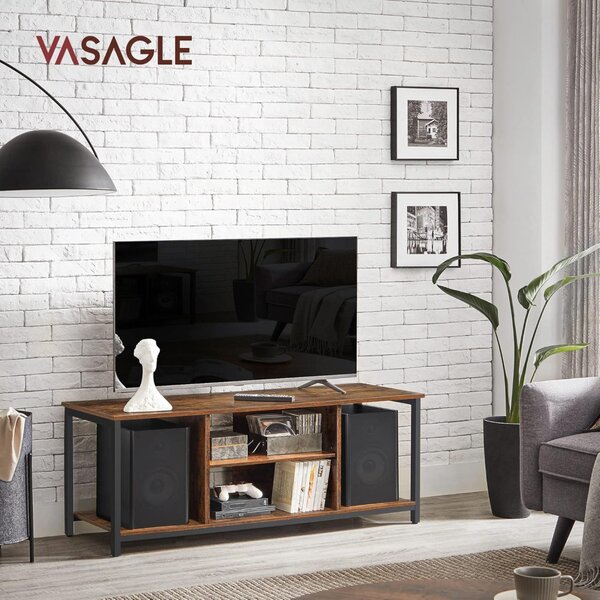 VASAGLE Ipari TV Állvány 60 colos TV-hez Rusztikus Barna-Fekete