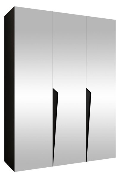 Gardróbszekrény Hartford 614, Laminált forgácslap, 202x150x52cm, Fekete