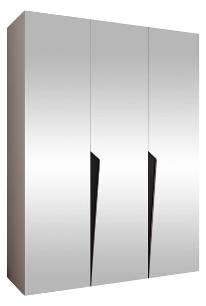 Gardróbszekrény Hartford 614, Laminált forgácslap, 202x150x52cm, Fekete, Kasmír