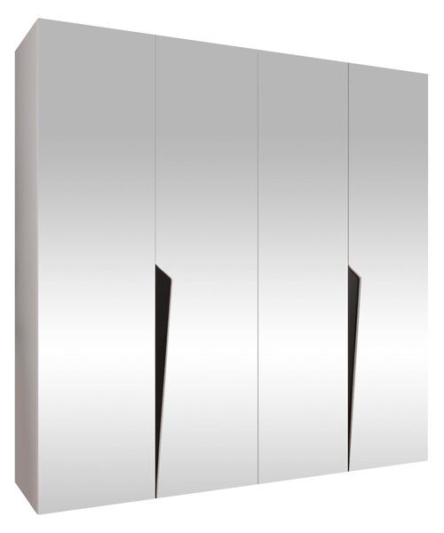 Gardróbszekrény Hartford 615, Laminált forgácslap, 202x200x52cm, Fekete, Fehér
