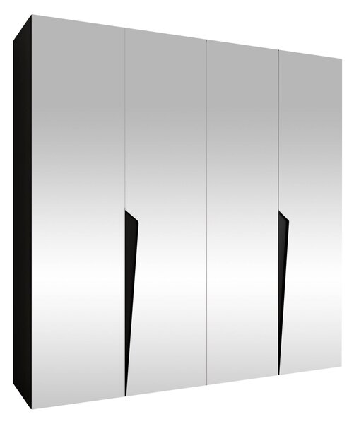 Gardróbszekrény Hartford 615, Laminált forgácslap, 202x200x52cm, Fekete