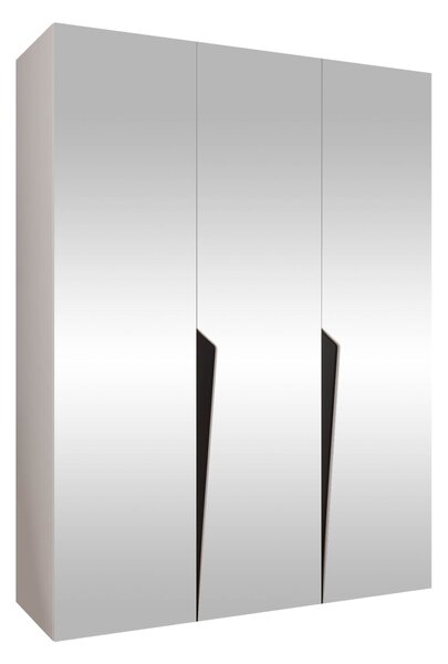 Gardróbszekrény Hartford 614, Laminált forgácslap, 202x150x52cm, Fehér, Fekete