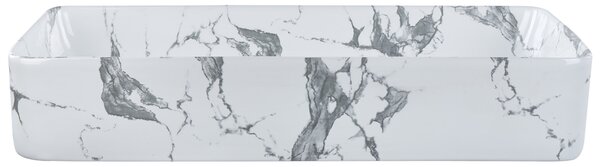 Pultra helyezhető mosdókagyló IPALA 62 x 35 cm Kerámia Fehér márvány
