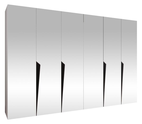 Gardróbszekrény Hartford 617, Laminált forgácslap, 202x300x52cm, Fehér, Fekete