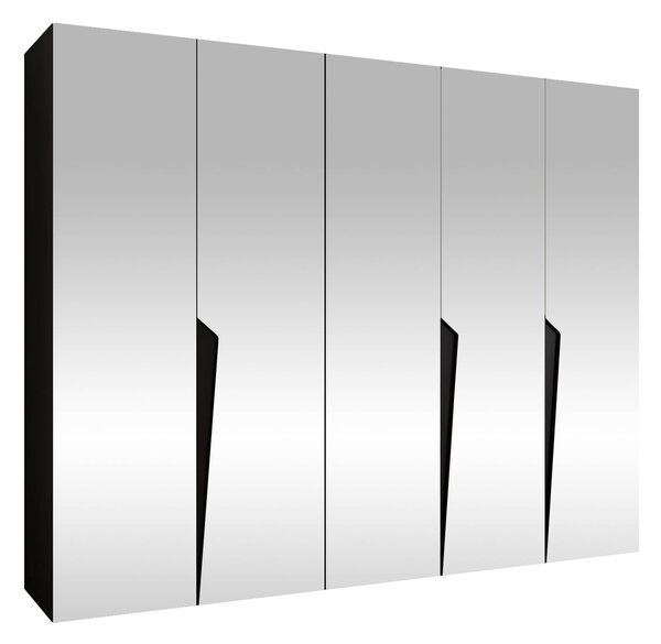 Gardróbszekrény Hartford 616, Laminált forgácslap, 202x250x52cm, Fekete