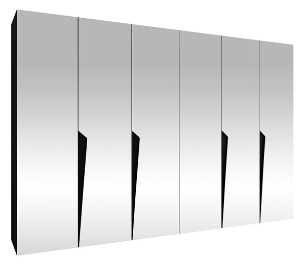Gardróbszekrény Hartford 617, Laminált forgácslap, 202x300x52cm, Fekete