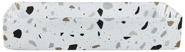 Pultra helyezhető mosdókagyló NULES 61 x 35 cm Kerámia Fehér terrazzo