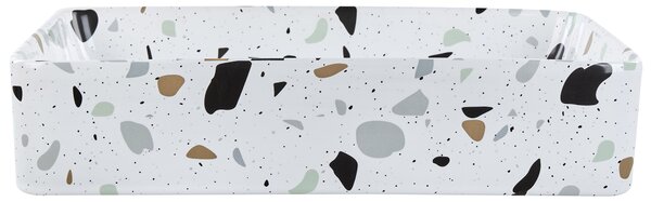 Pultra helyezhető mosdókagyló NULES 51 x 34 cm Kerámia Fehér terrazzo