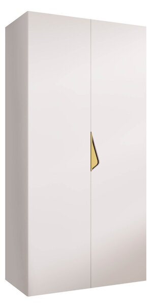 Gardróbszekrény Hartford 618, Laminált forgácslap, 202x100x52cm, Fehér, Aranysárga
