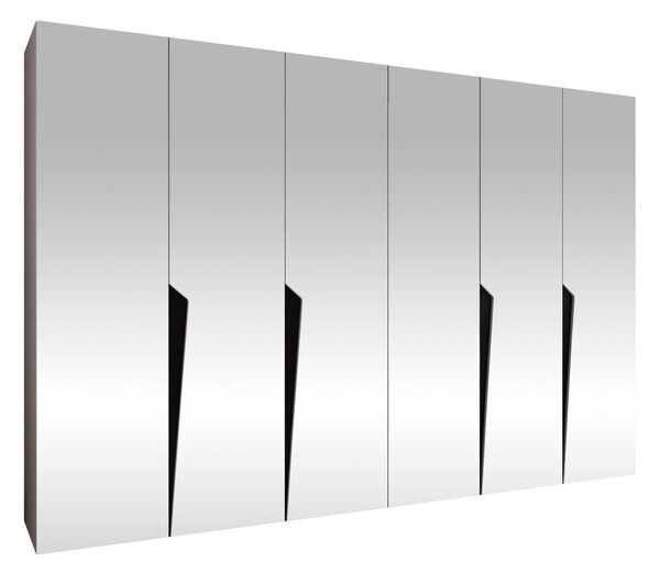 Gardróbszekrény Hartford 617, Laminált forgácslap, 202x300x52cm, Kasmír, Fekete