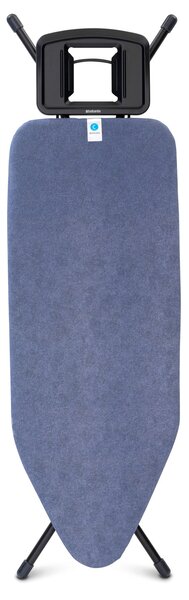 BRABANTIA Solid Steam Iron Rest vasalódeszka 1240x450mm - C méret. fix vasalótámasz. D=22mm fekete váz. farmerkék huzat - 134524