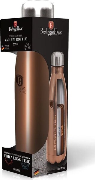 BerlingerHaus BH/1761N Metallic Line Rose Gold Edition Üveg Alakú Termosz - 0,5 L