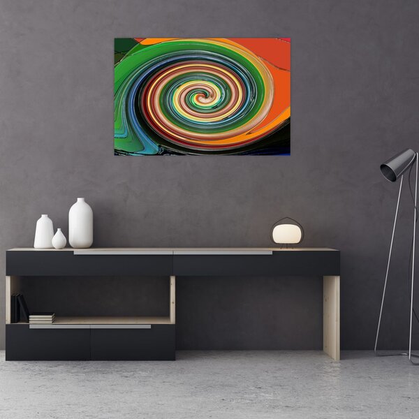 Absztrakt kép - színes spirál (90x60 cm)
