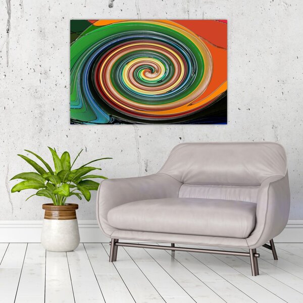 Absztrakt kép - színes spirál (90x60 cm)