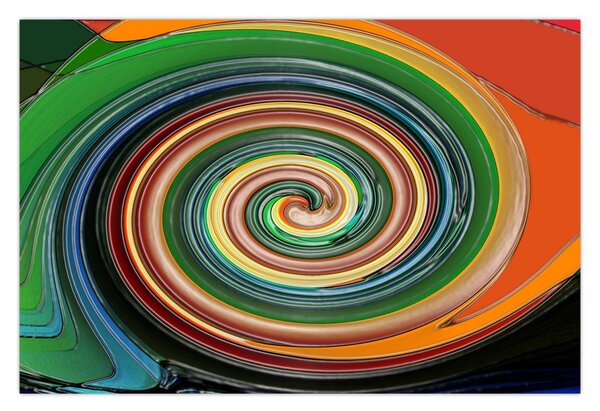 Absztrakt kép - színes spirál (90x60 cm)