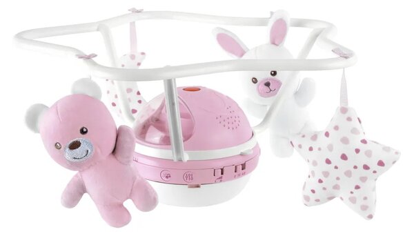 Chicco First Dreams Rainbow 3 az 1-ben Kiságyforgó Projektor és Éjjeli Fény - Pink