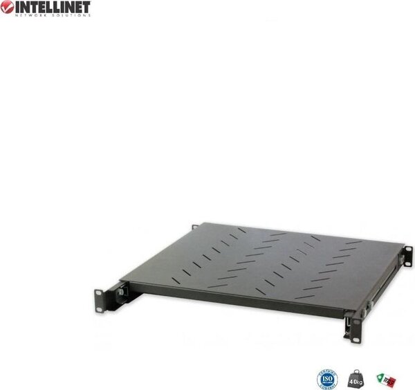 Intellinet Rack 19" Shelf 1U 415mm, sliding 430-665mm, vented, black