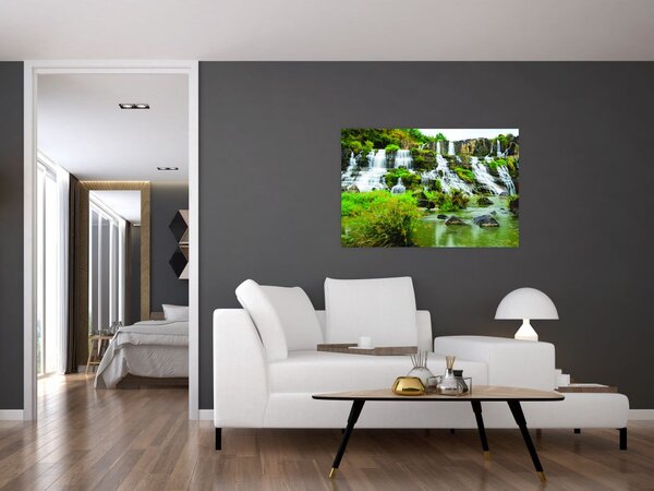 Kép - vízesés zöldövezetben (90x60 cm)