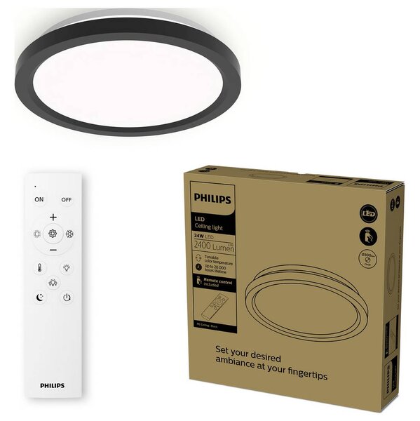 Philips Mennyezeti lámpa, LED-es mennyezeti lámpa Fekete (8721103057563)