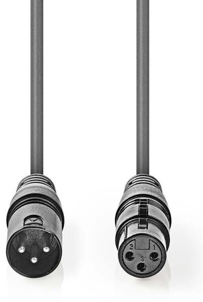 Nedis COTG15010GY200 egyensúlyozott XLR audiokábel XLR 3 csatlakozó -> XLR 3 aljzat 20 m szürke