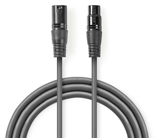 Nedis COTG15010GY200 egyensúlyozott XLR audiokábel XLR 3 csatlakozó -> XLR 3 aljzat 20 m szürke