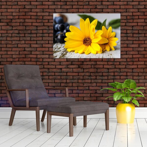 Sárga virágok képe (90x60 cm)