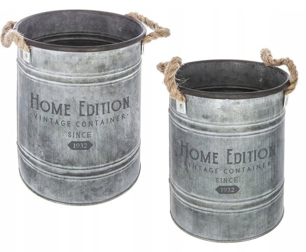 Set De 2 Maceteros De Zinc Max D22,5 Cm