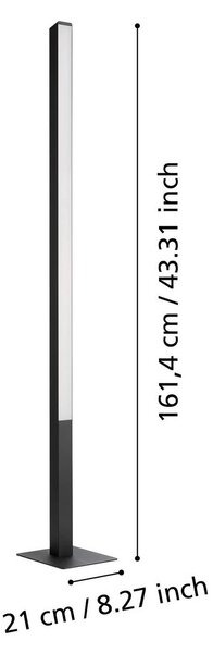 EGLO connect Simolaris-Z LED álló lámpa, dimmelhető, Fekete, Nappali / Étkező, fém, Modern